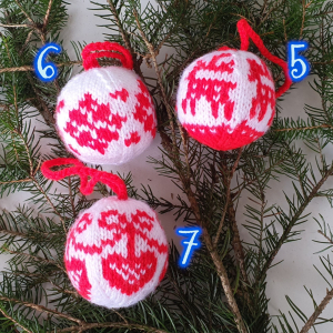 Julekuler schwedische Weihnachtskugel gestrickt 